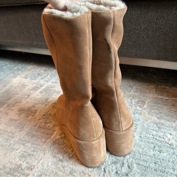 AQUATALIA Weatherproof Imperia Faux‎ Fur Lined Suede Wedge Boots Size 9.5
Tan - Picture 7 of 9